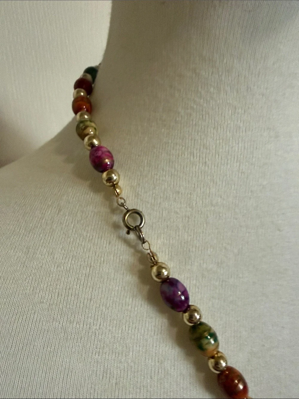 Vintage 1980s Multicolor Necklace & Matching Bracelet Set